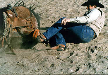 R.L. Tolbert, professional stuntman horse falling